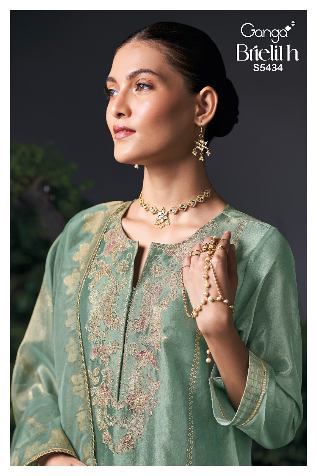 Brielith S5434 Ganga Bemberg Silk Plazzo Style Suits Manufacturer Ahmedabad