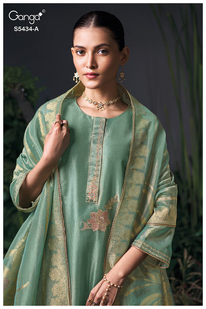 Brielith S5434 Ganga Bemberg Silk Plazzo Style Suits Manufacturer Ahmedabad