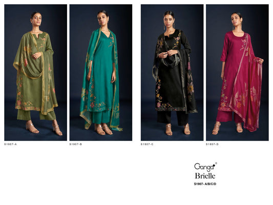 Brielle 1907 Ganga Cotton Silk Plazzo Style Suits Wholesaler India