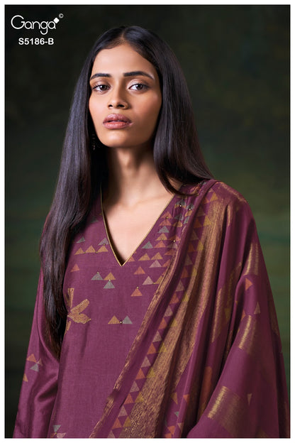 Briesa S5186 Ganga Russian Silk Plazzo Style Suits Supplier Ahmedabad