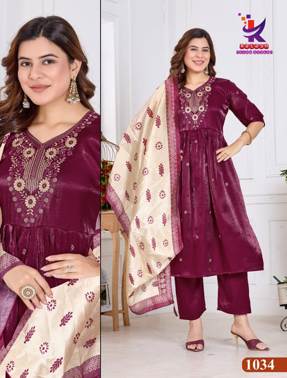 Bright Look 2 Mlm Kalash Lifestyle Roman Readymade Anarkali Suits Wholesaler India