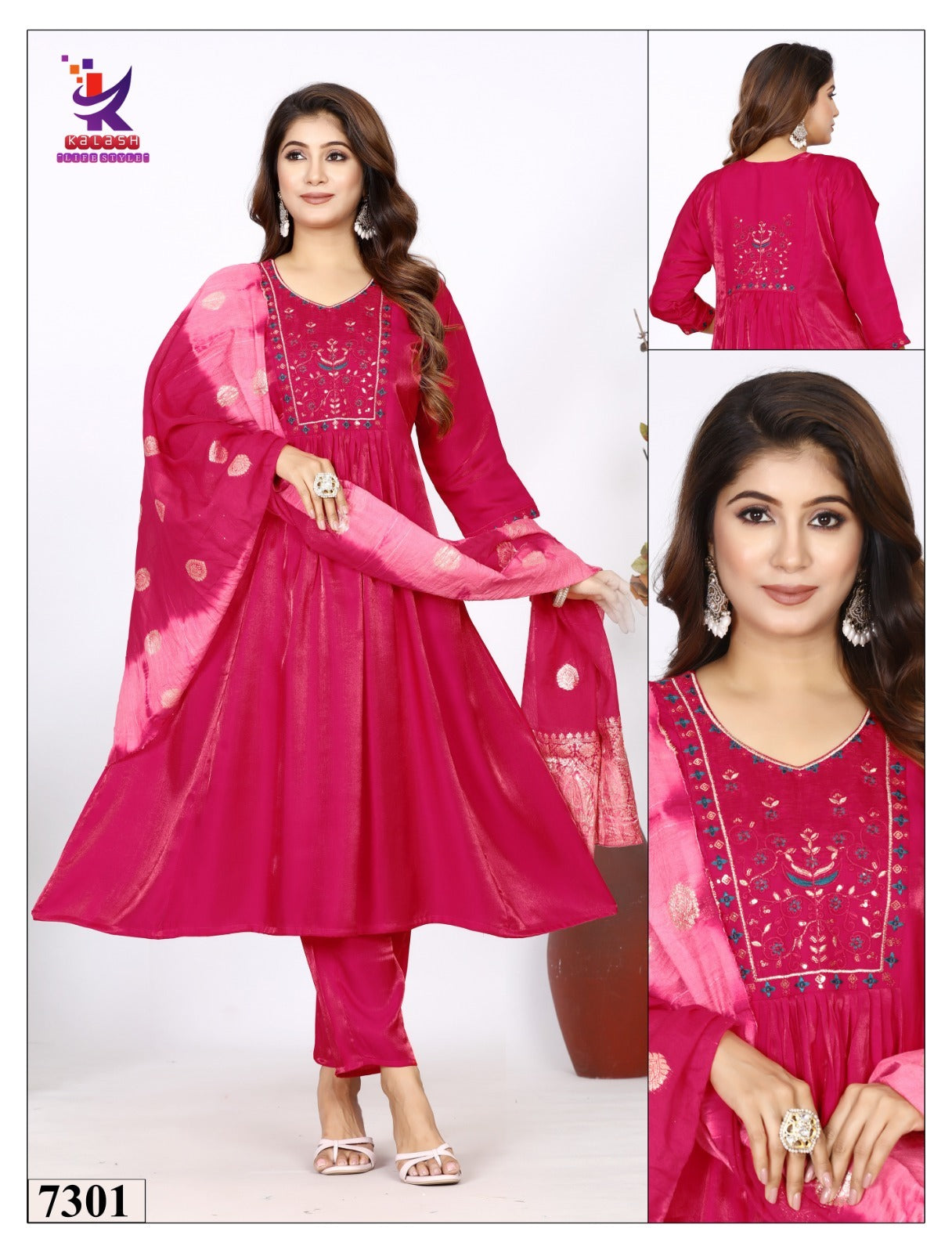Bright Look Mlm Kalash Lifestyle Roman Readymade Anarkali Suits Supplier