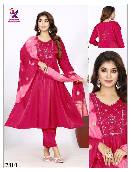Bright Look Mlm Kalash Lifestyle Roman Readymade Anarkali Suits Supplier