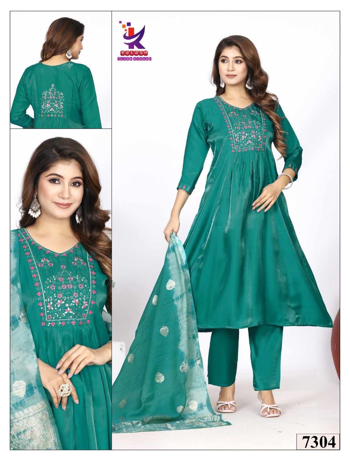 Bright Look Mlm Kalash Lifestyle Roman Readymade Anarkali Suits Supplier