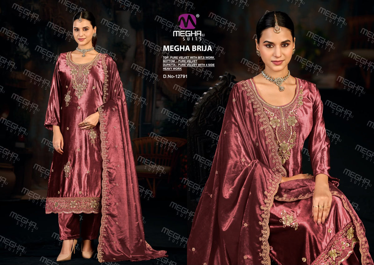 Brija Megha Velvet Suits Manufacturer Gujarat