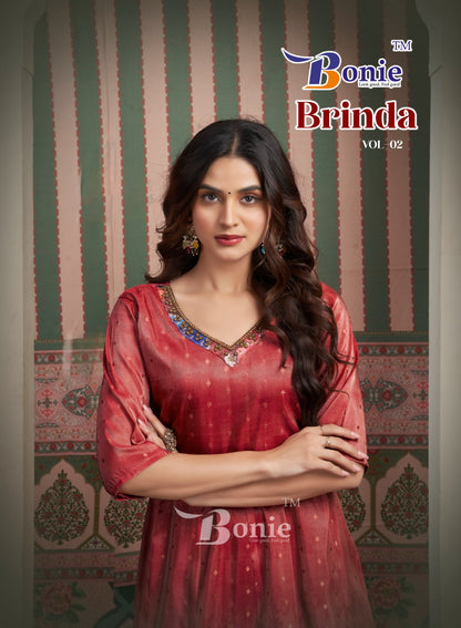Brinda Vol 2 Bonie Jacquard Anarkali Kurtis Wholesaler
