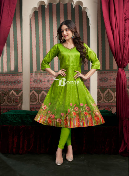 Brinda Vol 2 Bonie Jacquard Anarkali Kurtis Wholesaler