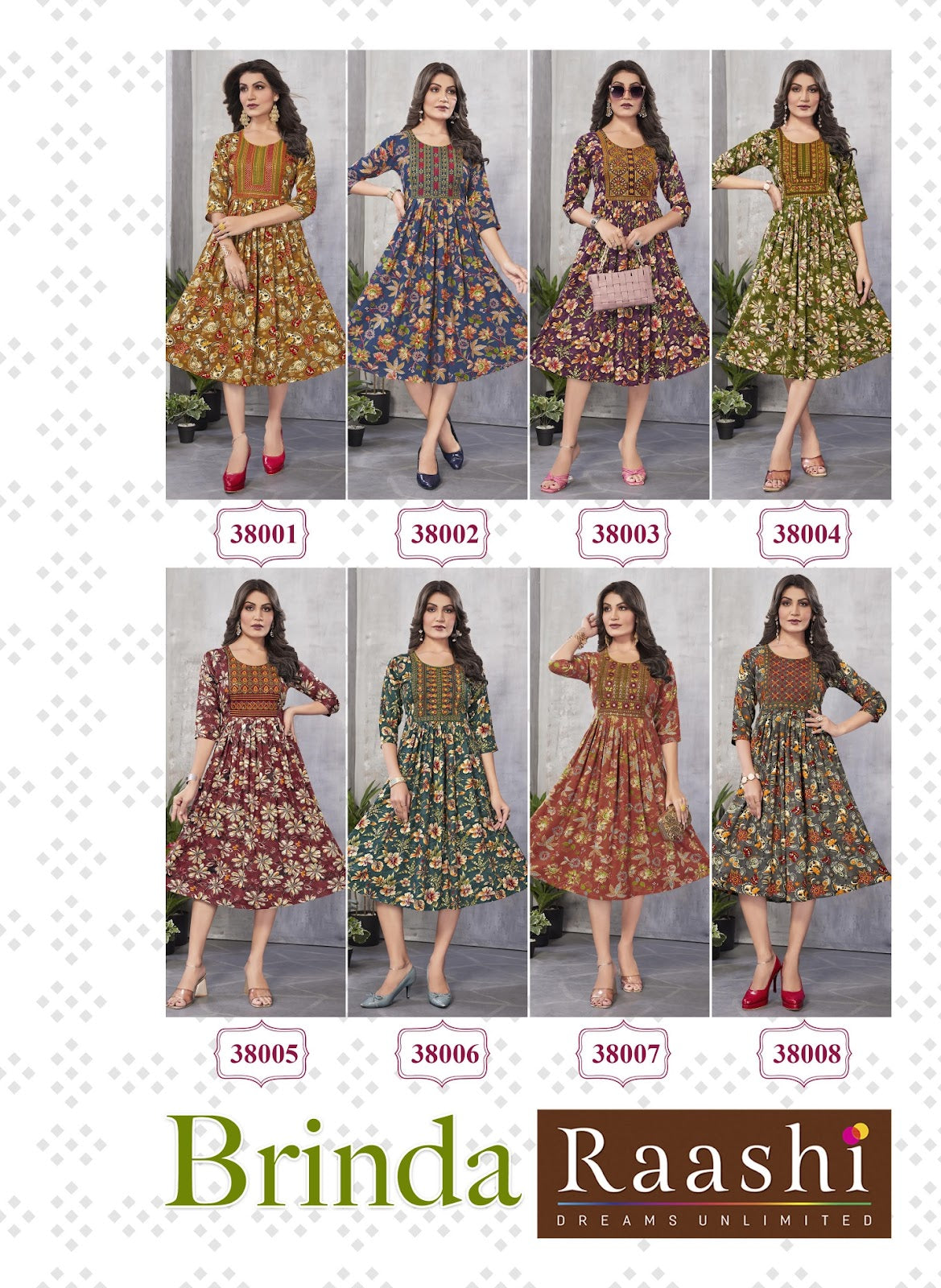 Brinda Raashi Heavy Rayon Anarkali Kurtis Exporter India