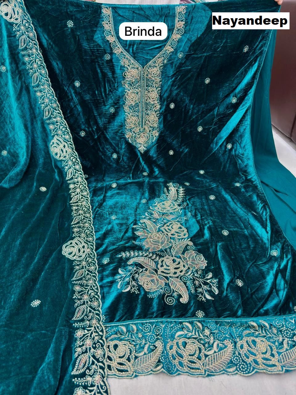 Brinda Upasana Nayandeep Velvet Suits Wholesale Price