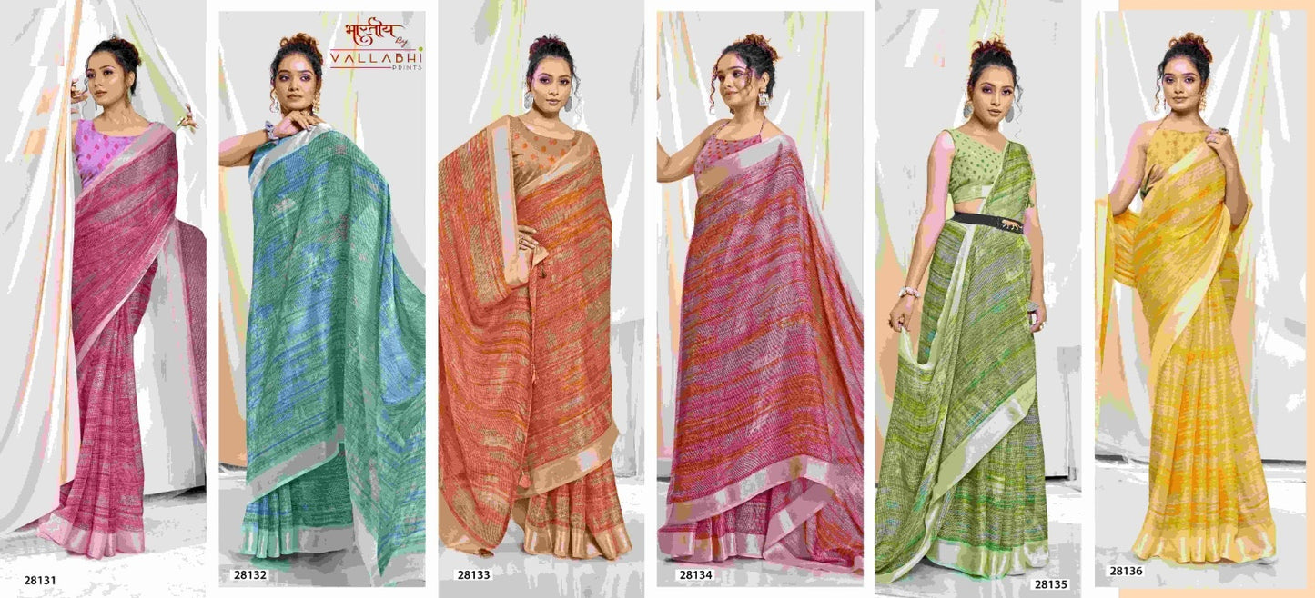 Brinda Vol 2 Vallabhi Prints Chiffon Sarees Exporter India