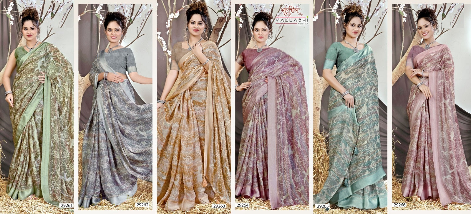 Brinda Vol 4 Vallabhi Prints Chiffon Sarees Supplier Ahmedabad