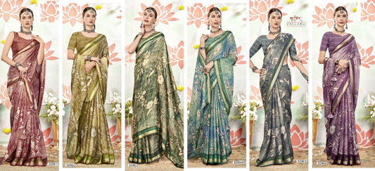 Brinda Vol 8 Vallabhi Prints Chiffon Sarees Wholesale Price