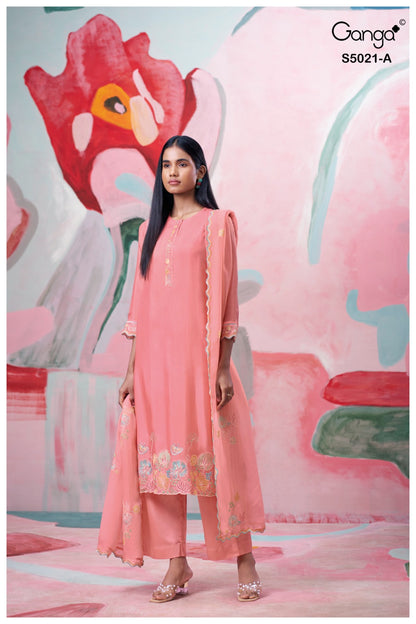 Brinika S5021 Ganga Bemberg Silk Plazzo Style Suits Manufacturer India