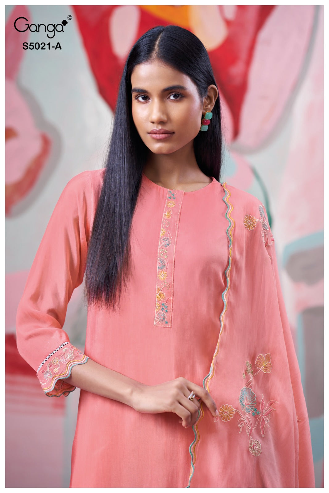 Brinika S5021 Ganga Bemberg Silk Plazzo Style Suits Manufacturer India