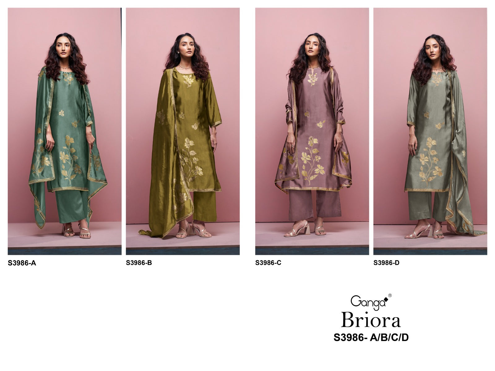 Briora 3986 Ganga Premium Viscose Plazzo Style Suits Manufacturer India