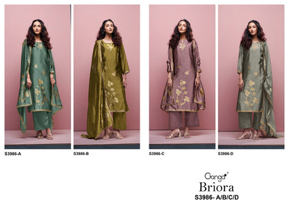 Briora 3986 Ganga Premium Viscose Plazzo Style Suits Manufacturer India