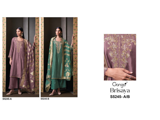 Brisaya S5245 Ganga Habutai Silk Plazzo Style Suits Manufacturer Gujarat