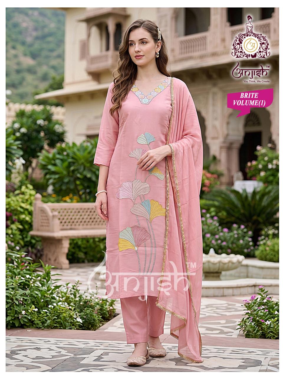 Brite Vol 1 Anjish Chanderi Readymade Pant Style Suits Wholesaler Ahmedabad