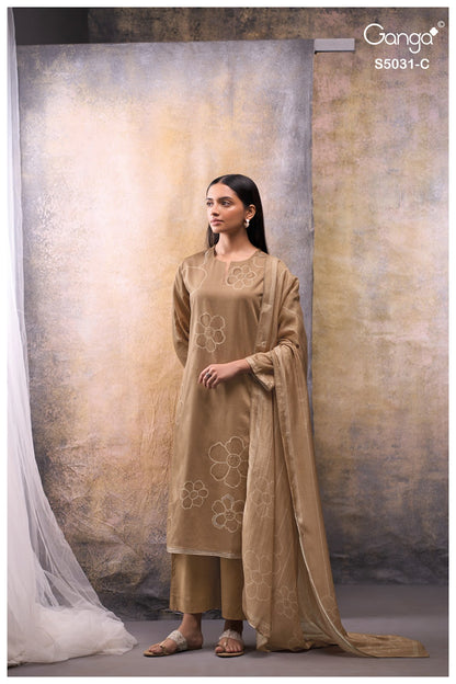 Brivaa S5031 Ganga Cotton Satin Plazzo Style Suits Wholesaler Ahmedabad