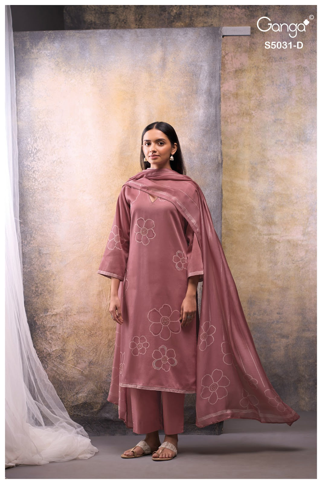 Brivaa S5031 Ganga Cotton Satin Plazzo Style Suits Wholesaler Ahmedabad