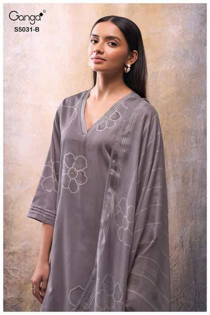 Brivaa S5031 Ganga Cotton Satin Plazzo Style Suits Wholesaler Ahmedabad