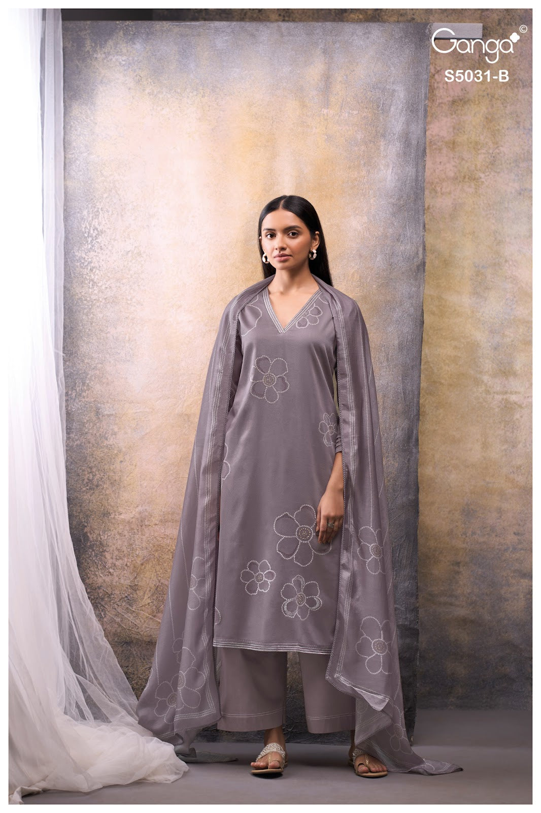 Brivaa S5031 Ganga Cotton Satin Plazzo Style Suits Wholesaler Ahmedabad