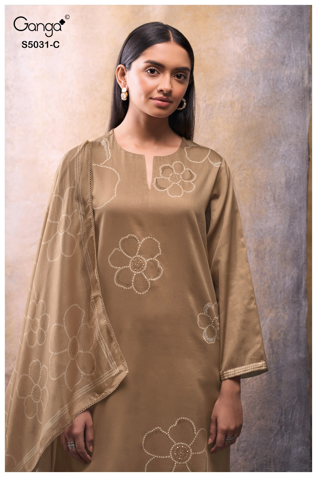 Brivaa S5031 Ganga Cotton Satin Plazzo Style Suits Wholesaler Ahmedabad
