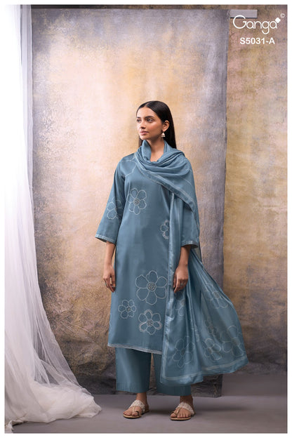 Brivaa S5031 Ganga Cotton Satin Plazzo Style Suits Wholesaler Ahmedabad