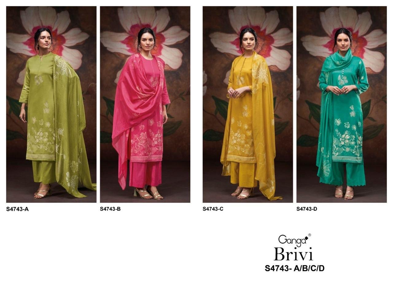 Brivi 4743 Ganga Cotton Pant Style Suits Wholesale Price