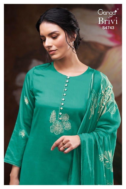 Brivi 4743 Ganga Cotton Pant Style Suits Wholesale Price