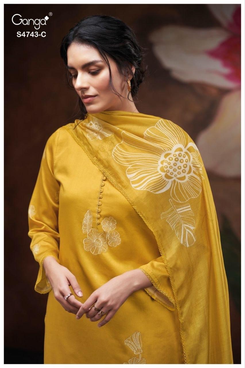 Brivi 4743 Ganga Cotton Pant Style Suits Wholesale Price