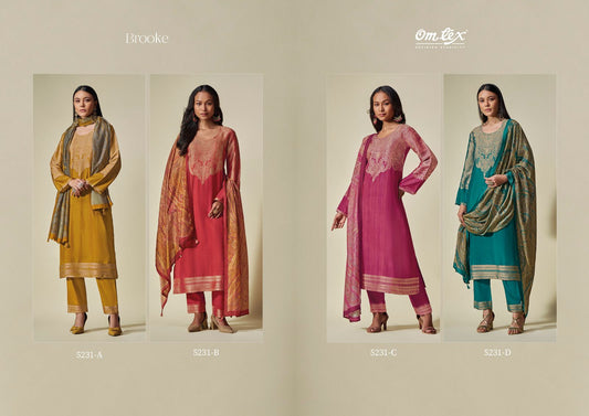 Brooke Omtex Muslin Jacquard Pant Style Suits Wholesale Rate