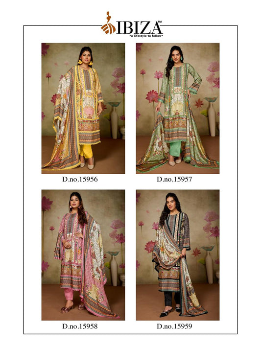 Broom Karachi Print Ibiza Bemberg Muslin Pant Style Suits Manufacturer Ahmedabad