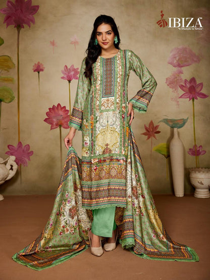 Broom Karachi Print Ibiza Bemberg Muslin Pant Style Suits Manufacturer Ahmedabad