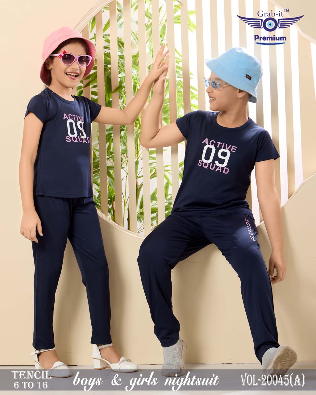 Brother Sister Matching Vol 20045 A Grab It Tencil Girls Night Suits Supplier