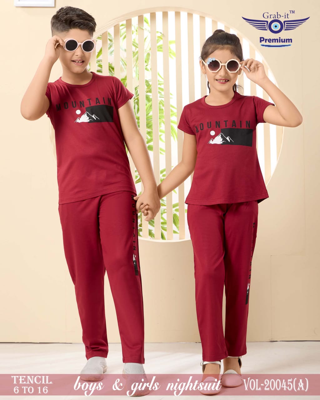 Brother Sister Matching Vol 20045 A Grab It Tencil Girls Night Suits Supplier