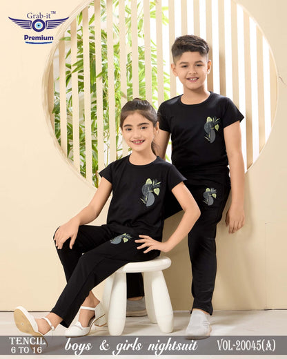 Brother Sister Matching Vol 20045 A Grab It Tencil Girls Night Suits Supplier
