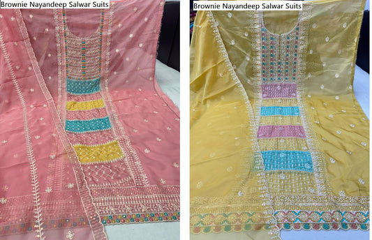 Brownie Nayandeep Organza Salwar Suits Exporter Gujarat