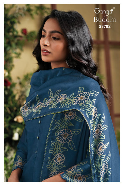 Buddhi 3792 Ganga Premium Bemberg Plazzo Style Suits Exporter