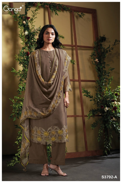 Buddhi 3792 Ganga Premium Bemberg Plazzo Style Suits Exporter