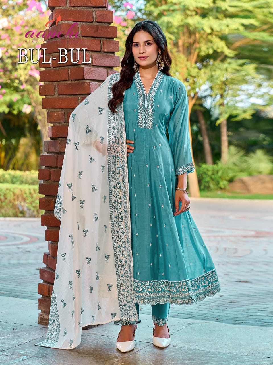 Bul Bul Aanchi Mul Chanderi Readymade Anarkali Suits Wholesale Rate