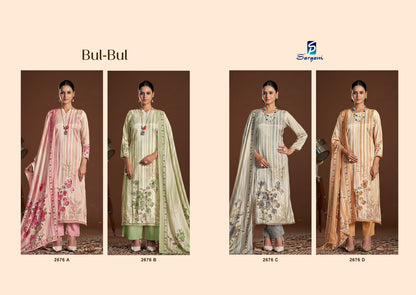Bulbul Sargam Prints Viscose Muslin Pant Style Suits Wholesale
