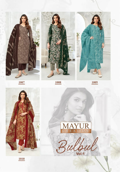 Bulbul Vol 1 Mayur Creation Readymade Cotton Pant Suits Exporter Ahmedabad
