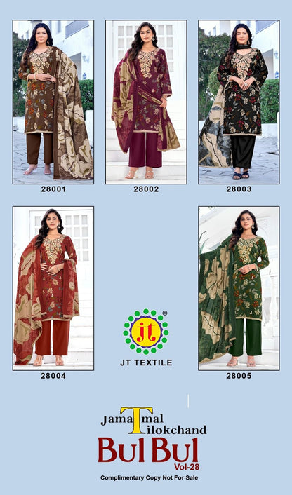 Bulbul Vol 28 Jt Rayon Pant Style Suits Exporter Ahmedabad