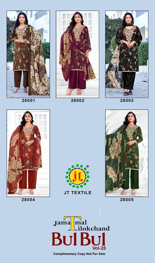 Bulbul Vol 28 Jt Rayon Pant Style Suits Exporter Ahmedabad