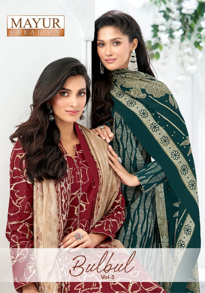 Bulbul Vol 3 Mayur Creation Cotton Dress Material Wholesale Price