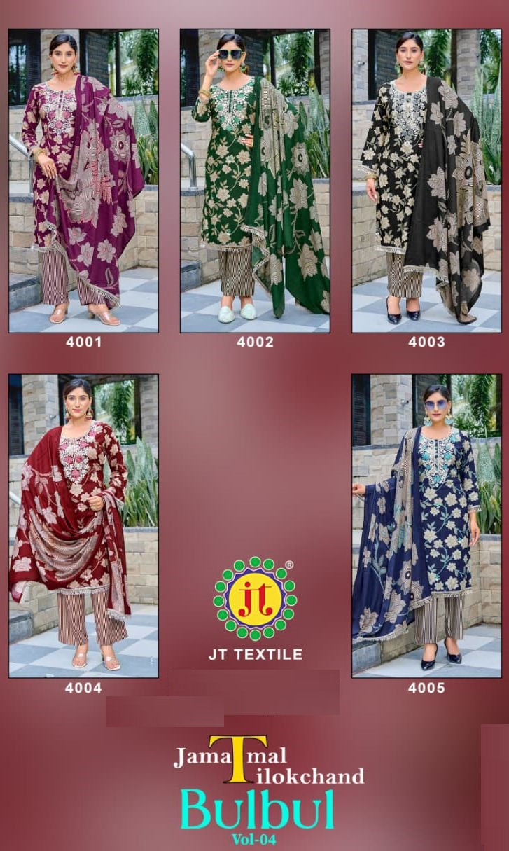 Bulbul Vol 4 Jt Rayon Pant Style Suits Exporter Ahmedabad