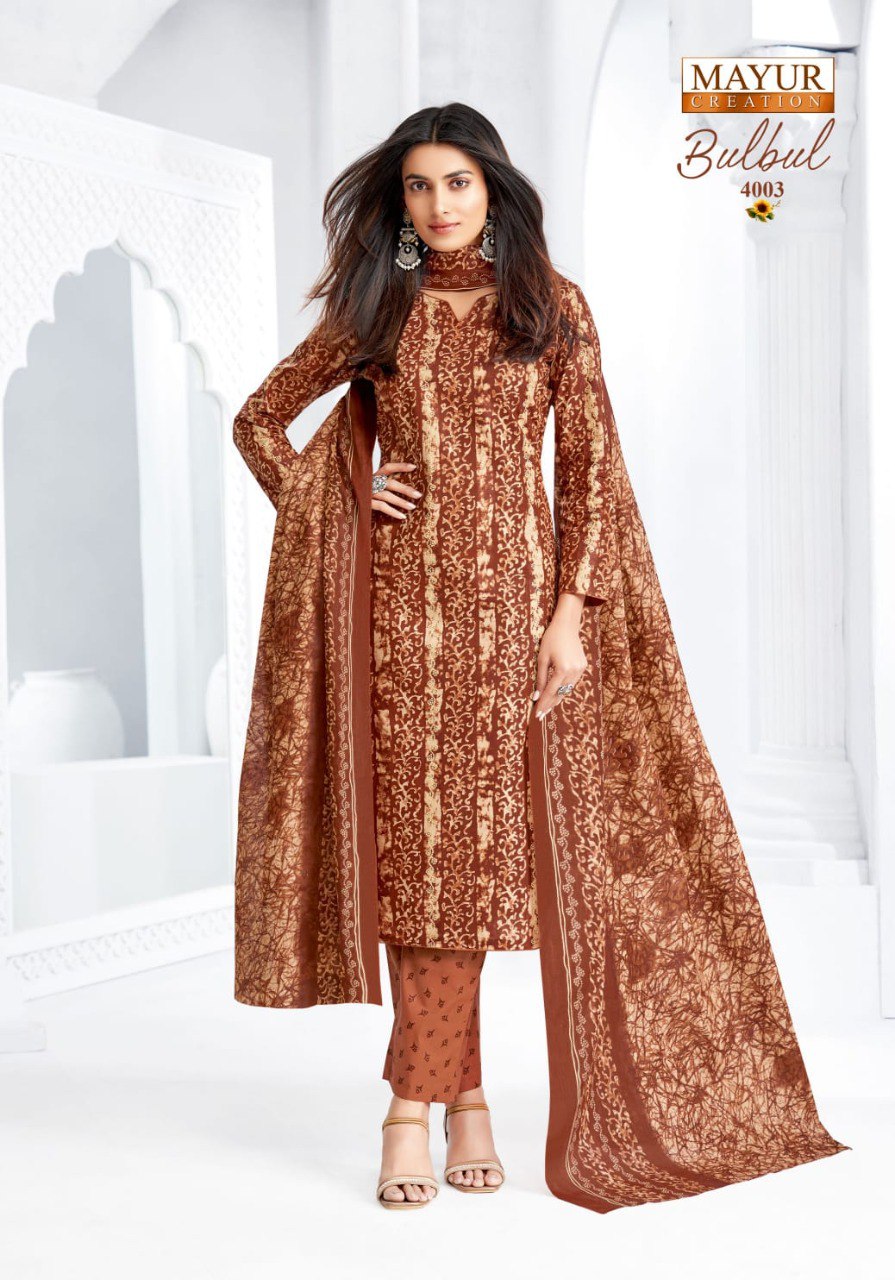 Bulbul Vol 4 Mayur Creation Cotton Dress Material Supplier