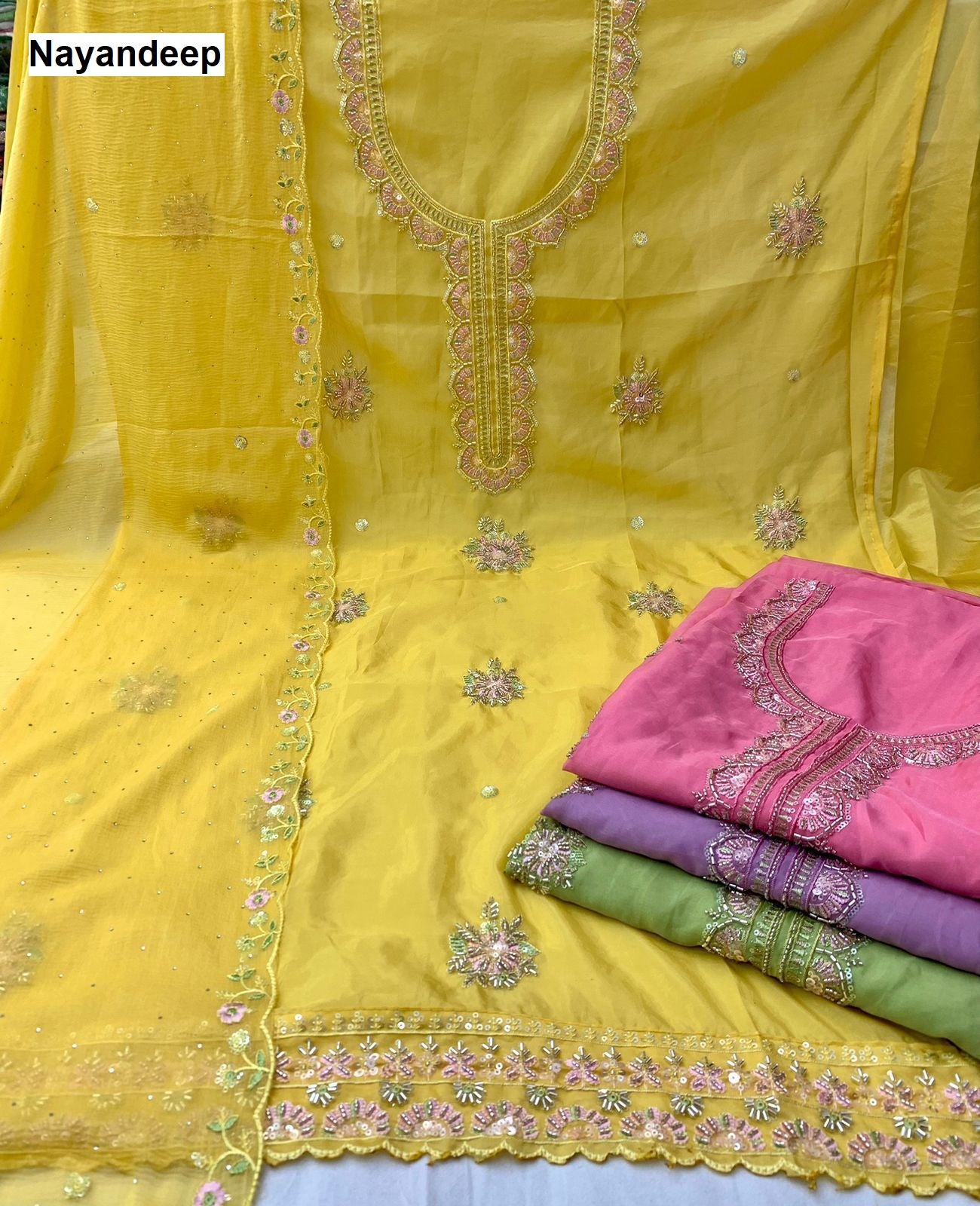 Bumble Nayandeep Organza Salwar Suits Supplier