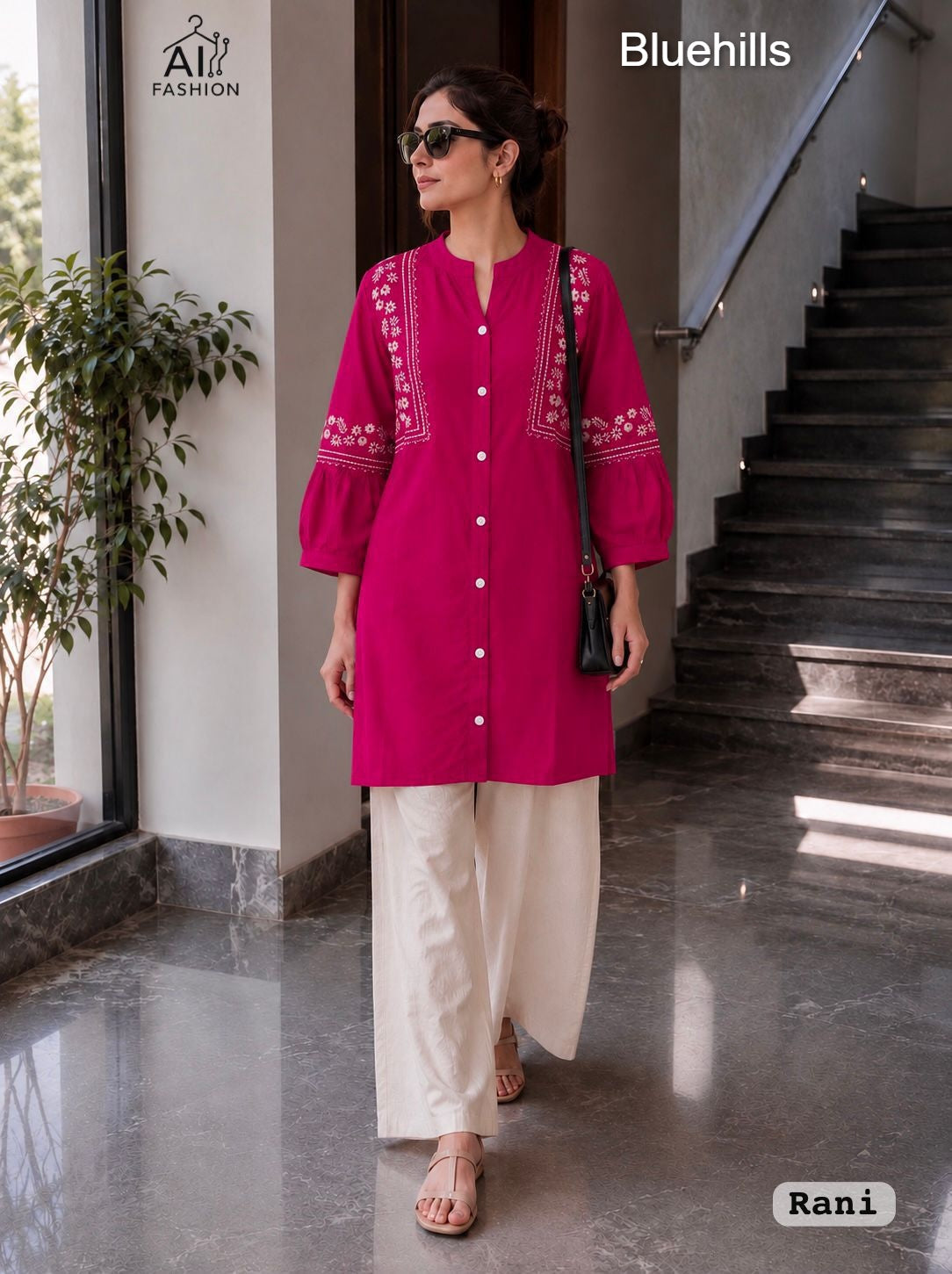Bunaai 2.0 Bluehills Rayon Kurti Plazzo Set Wholesale Rate